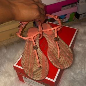 Paten leather strap coach sandals size 7 1/2